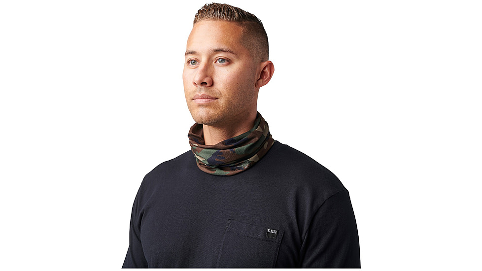 5.11 Tactical Halo Neck Gaiter - Unisex, Woodland Camo, Woodland Cam, 1 SZ, 89471-938-1 SZ