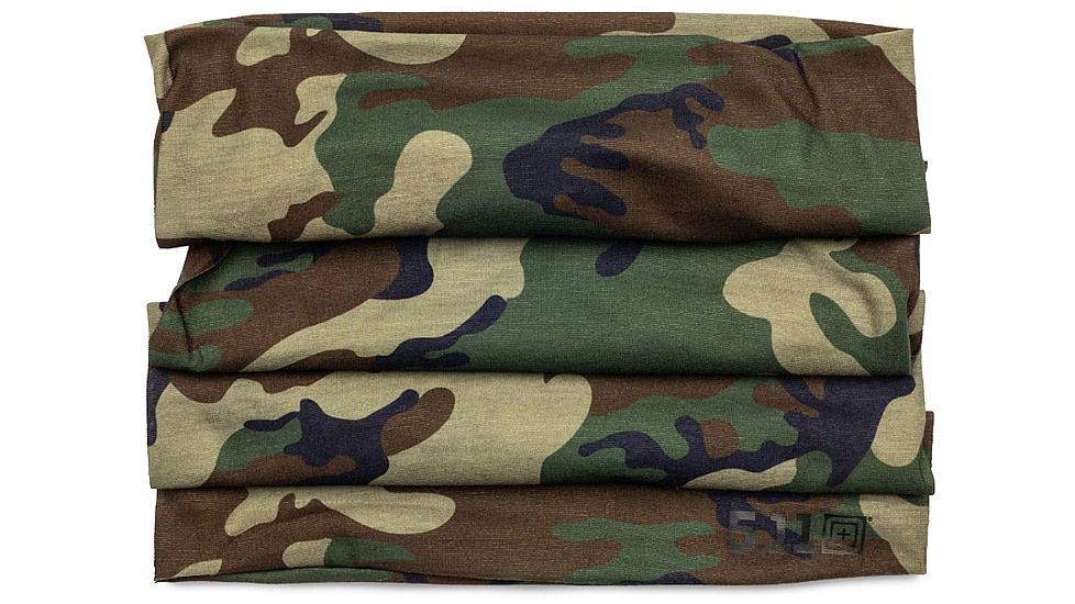 5.11 Tactical Halo Neck Gaiter - Unisex, Woodland Camo, Woodland Cam, 1 SZ, 89471-938-1 SZ