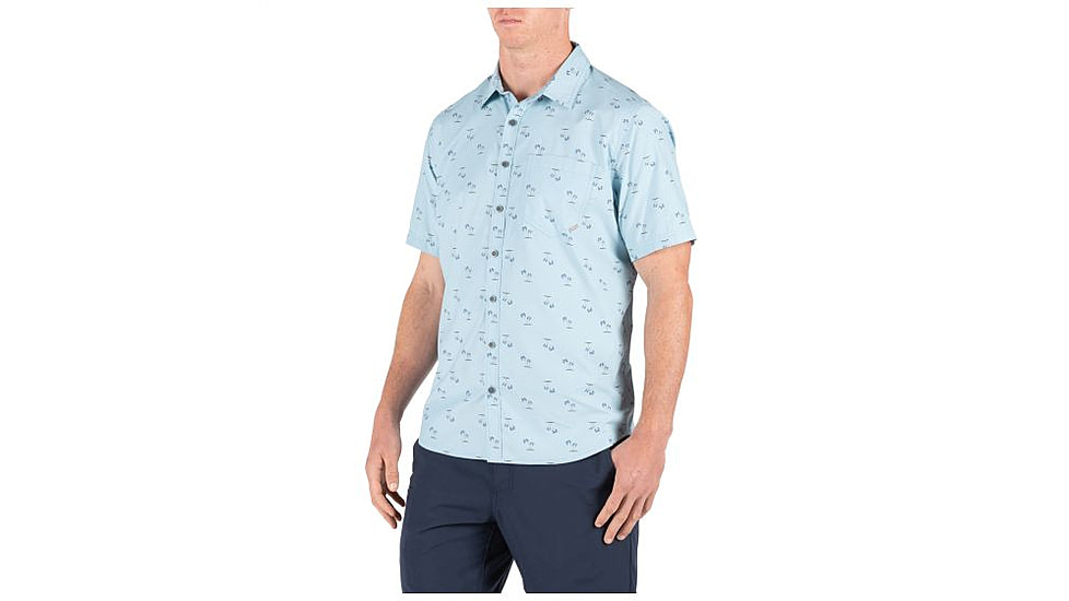 5.11 Tactical Life's a Breach Short Sleeve Shirt - Mens, Glacier Blue, Small 71385-680-S
