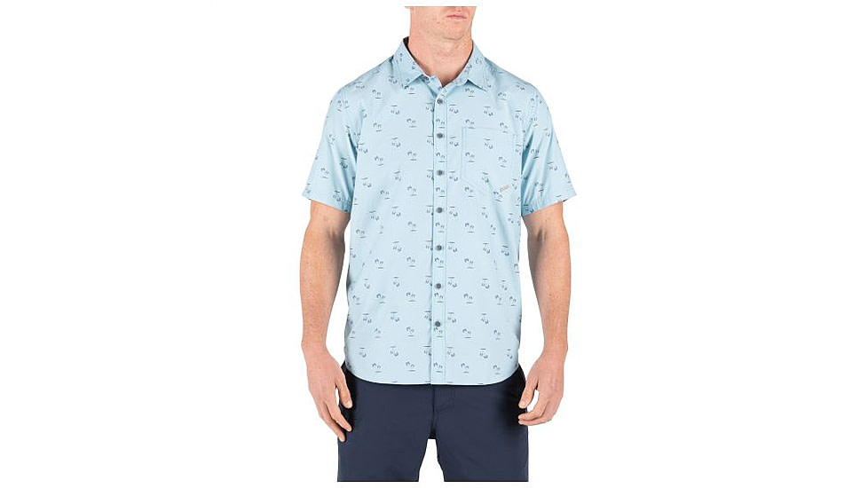 5.11 Tactical Life's a Breach Short Sleeve Shirt - Mens, Glacier Blue, Small 71385-680-S