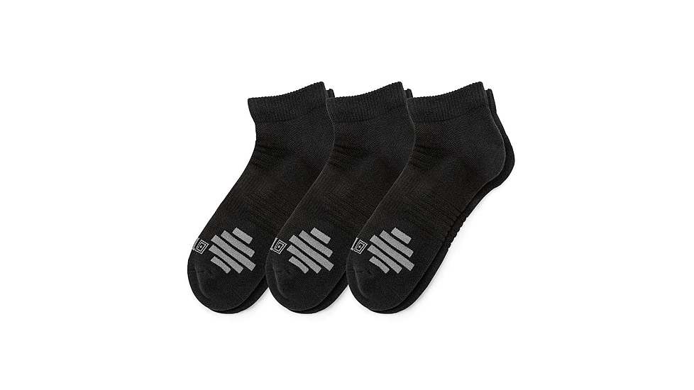 5.11 Tactical PT-R Plus Ankle Sock - Mens, 3 Pack, Black, M, 5-10048019M