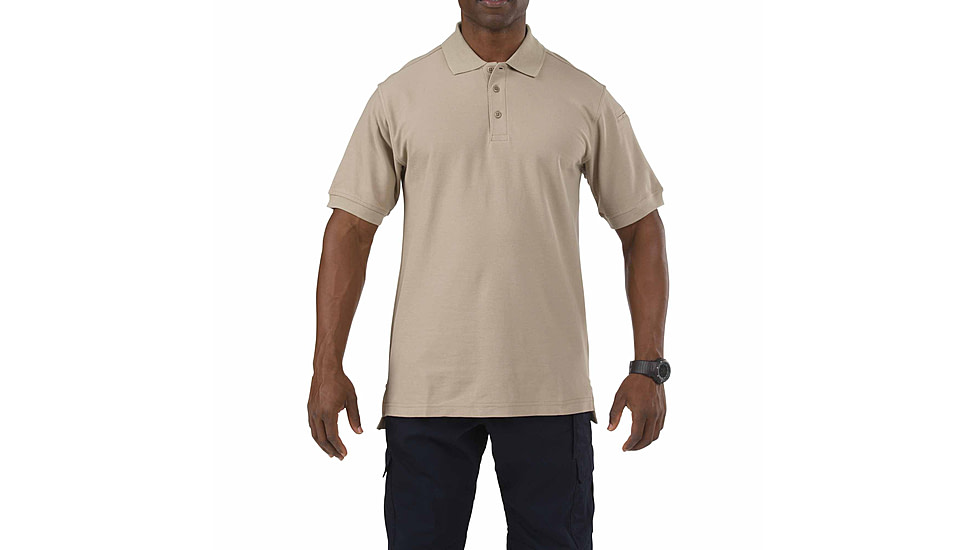 5.11 Tactical Short Sleeve Utility Polo Shirt - Men's, Silver Tan, L, 41180-160-L
