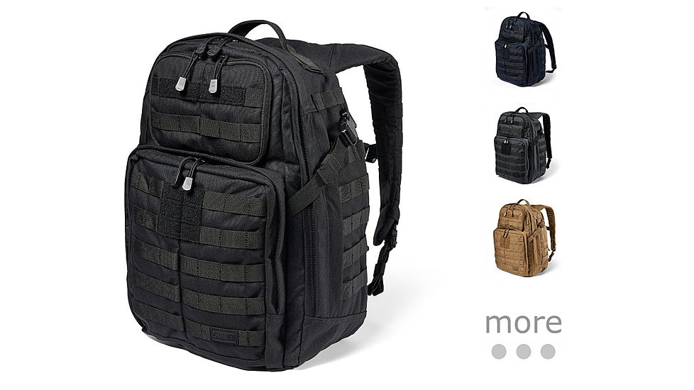 5.11 Tactical Rush24 2.0 Backpack 37l, Black, Dark Navy, Double Tap, Kangaroo, Multicam, Ranger Green