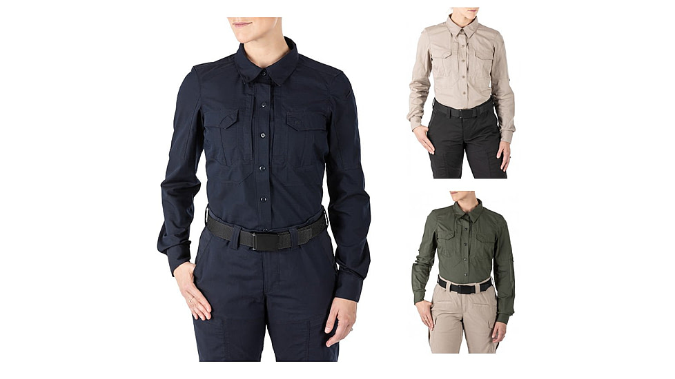 5.11 Tactical Stryke Long Sleeve Shirt - Womens, Dark Navy, Khaki, TDU Green