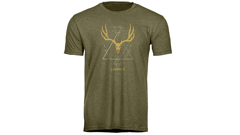 Leupold Buck Skull T-Shirts - Men's, Olive, Large, 184159
