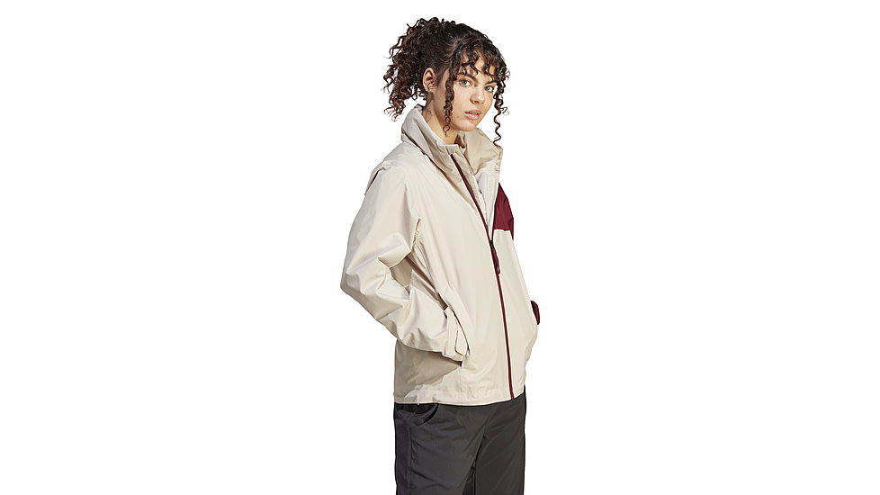 Adidas Terrex Multi Rain Rdy Two-Layer Rain Jacket - Womens, Wonder Beige/Shadow Red, Small, IP3839-S