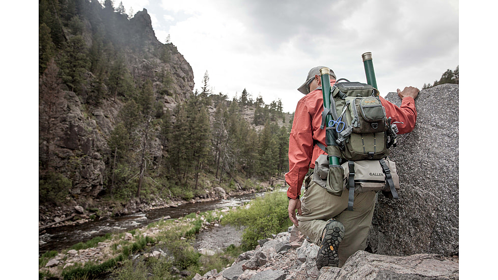 Allen Boulder Creek Fly Fishing Chest Pack, Fits up to 6 Tackle/Fly Boxes, Gray/Lime, 6353