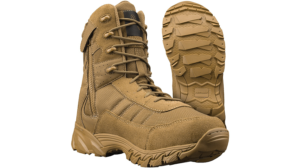 Mens Vengeance SR 8in Side-Zip Leather Boot,Size 15,Coyote
