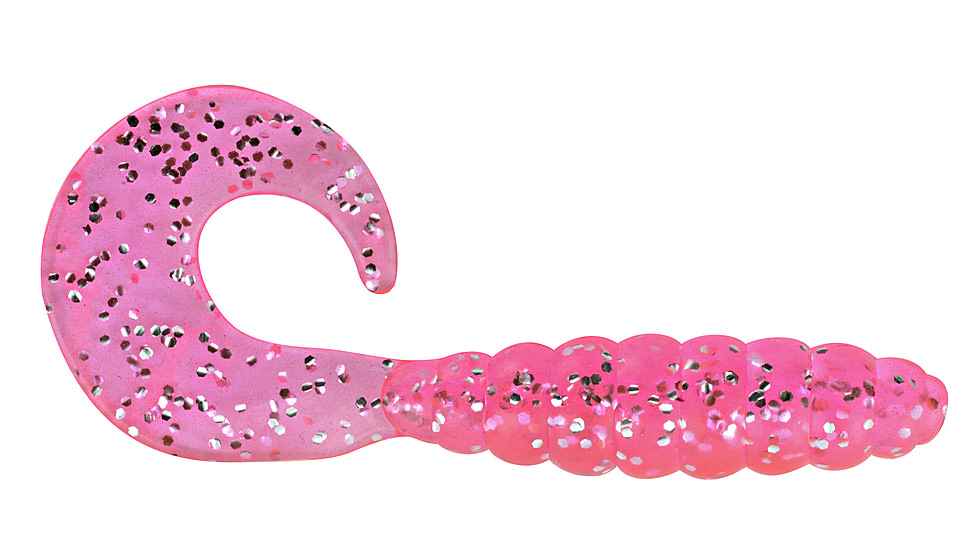 Apex Tackle Curly Tail Soft Bait, 10, 1in, Pink/Silver Flake, AP-CT1-68