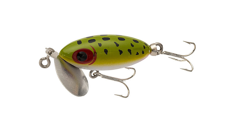 Arbogast Jitterbug Topwater Lure, 2in, 1/4 oz, Floating, Wounded Frog, G630-FW