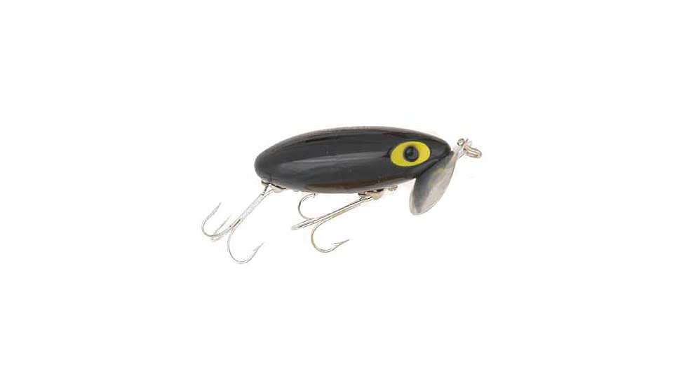 Arbogast Jitterbug Topwater Lure, 3in, 5/8 oz, Floating, Black, G650-02
