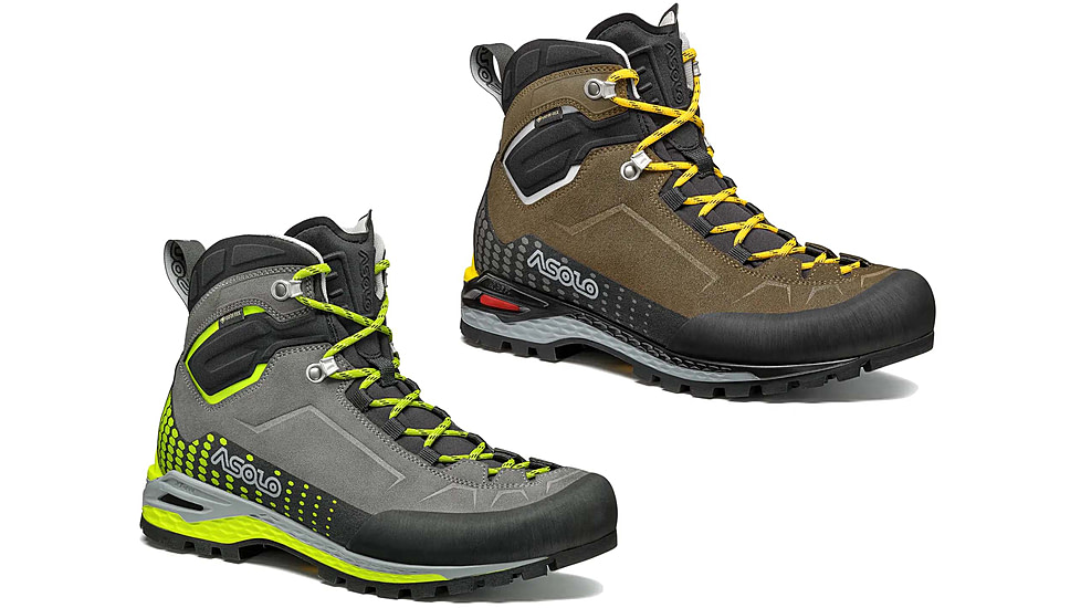 Asolo Freney EVO MID LTH GV MM Hiking Boots - Men's, Graphite/Green Lime, Major Brown/Red