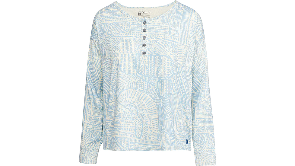 AVID Sportswear Haven Pacifico Henley Shirt - Womens, Clearwater Sky, Medium, WK12405CWSMD