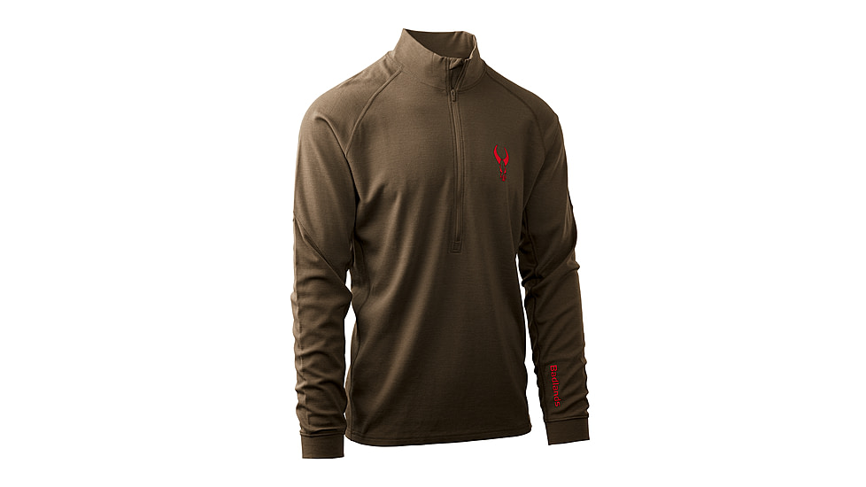 Badlands Pecora HW Merino 1/4 Zip Top - Mens, Mud, Small, 21-43099