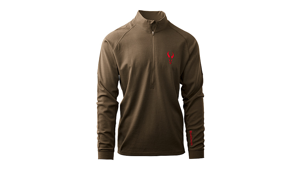 Badlands Pecora Heavyweight Merino 1/4 Zip Baselayers - Men's, Mud, Small, 21-43099