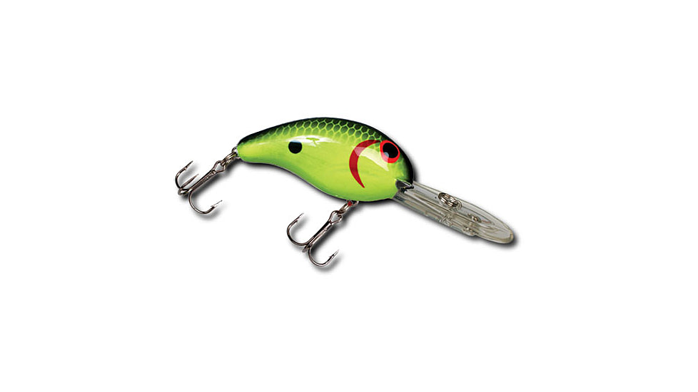 Bandit 300 Series Crankbait, 2in, 3/8oz, Chartreuse Black Back Scales, BDT382