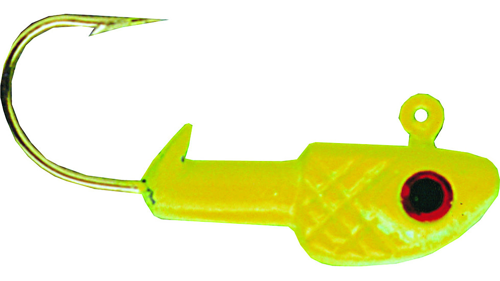 Bass Assassin Crappie Jighead, 1/16 oz, Number 2 Hook Chartreuse Flash, 6/Pack, CJA45005