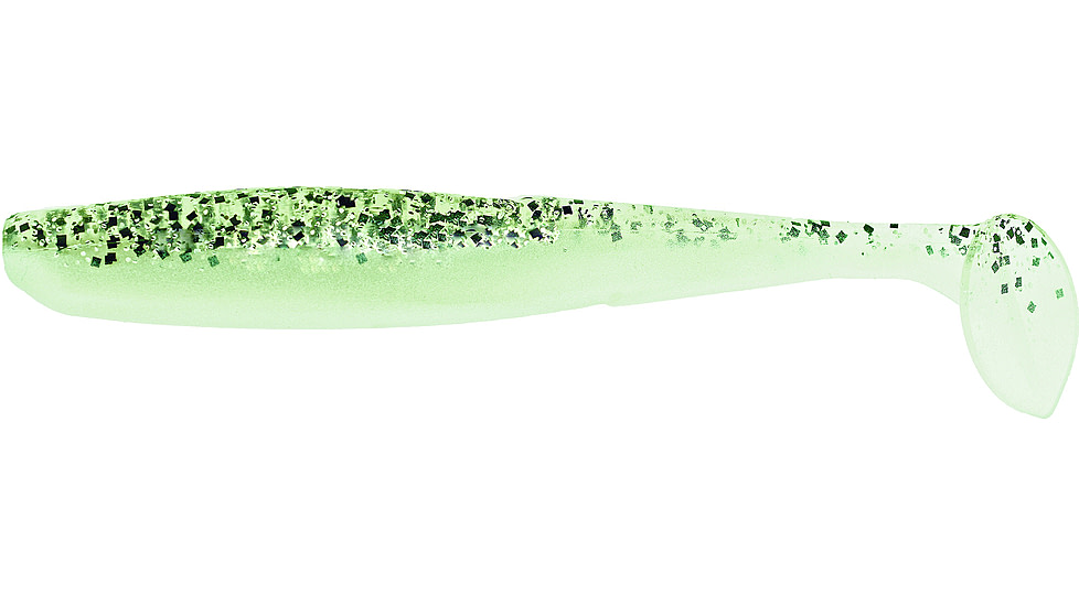 Bass Assassin Elite Shiner Shad Tail Swimbaits, 8, 4in, Salt &amp; Pepper-Silver Phantom, ES953S36