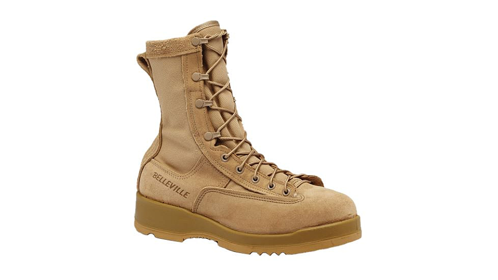 Belleville Mens Hot Weather Steel Toe Flight Boot, Tan, 3, Wide 330DESST 030W