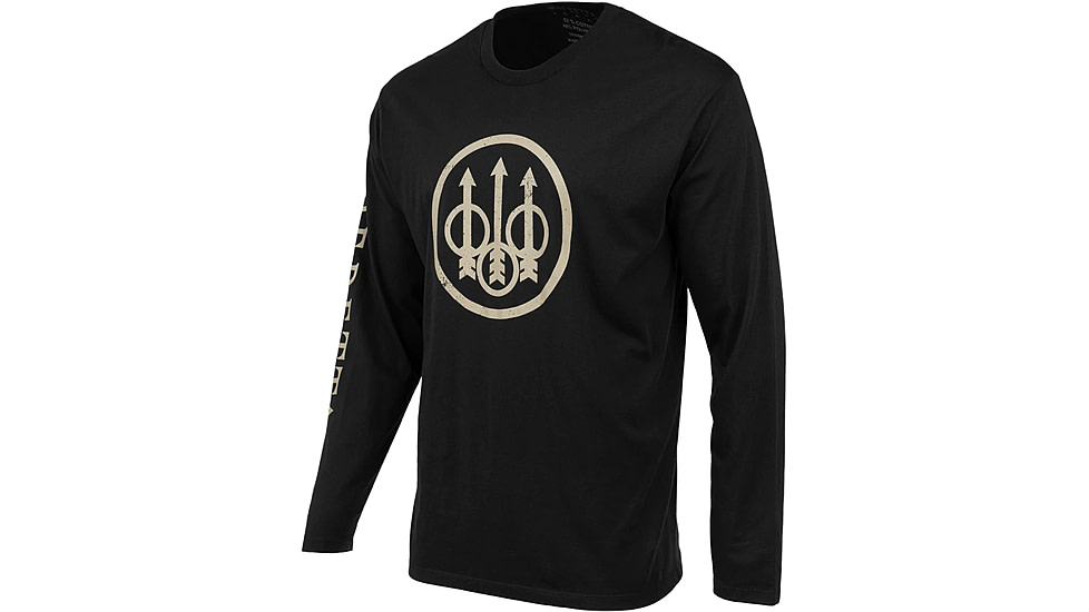 Beretta Trident Logo T-Shirt - Men's, Long Sleeve, Black, Large, TS229T18900999L