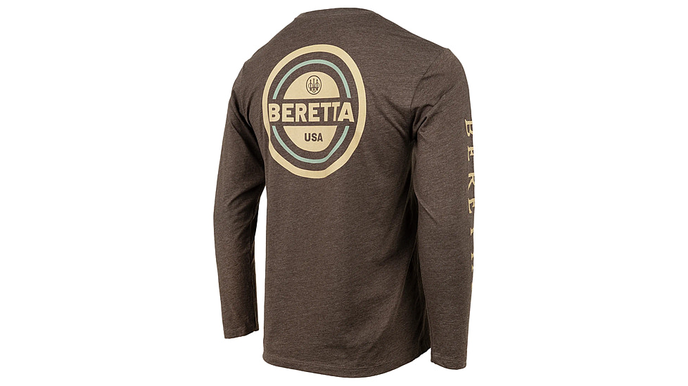 Beretta USA 2.0 T-Shirt - Mens, Long Sleeve, Brown, Large, TS230T18900815L