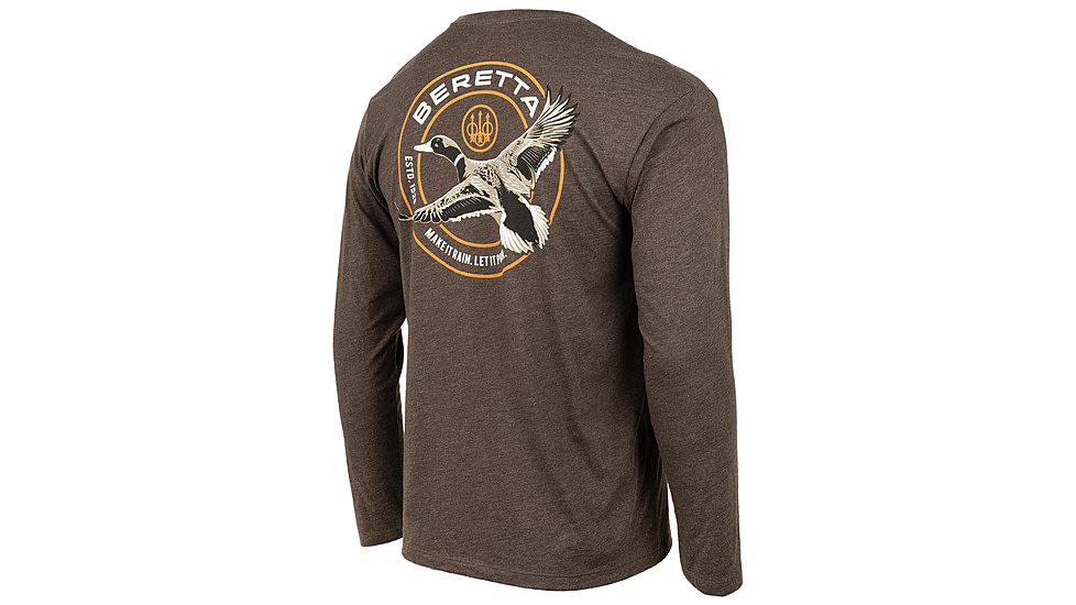 Beretta Wing Drop T-Shirt - Mens, Long Sleeve, Brown, Extra Large, TS231T18900815XL