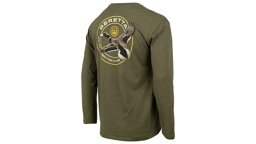 Beretta Wing Drop T-Shirt - Mens, Long Sleeve, Heather Mil Green, 3XL, TS231T189007AUXXXL