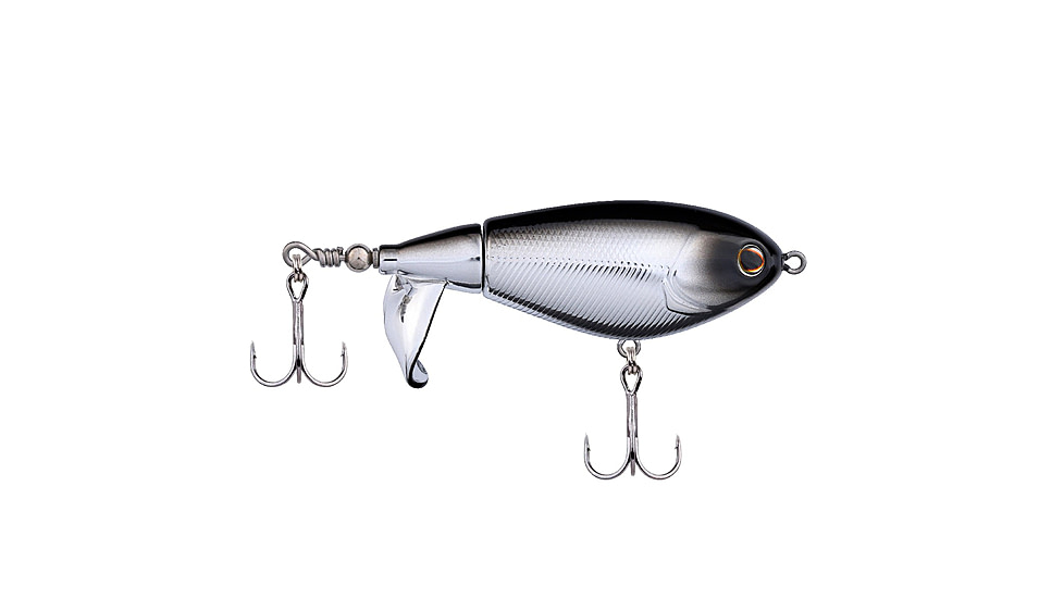 Berkley Choppo Hard Bait, Topwater, 75, 1/2 oz, 75mm, Topwater, Hook Size 5, 2 Hooks, Black Chrome, 1542703