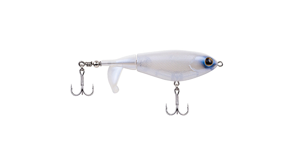 Berkley Choppo Hard Bait, Topwater, 90, 1/2 oz, 90mm, Topwater, Hook Size 5, 2 Hooks, Ghost White, 1487255