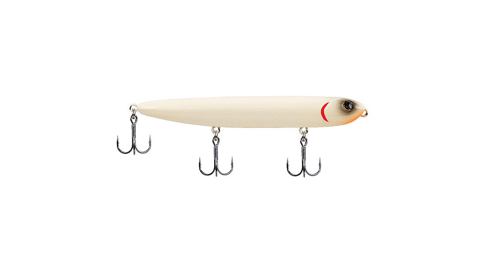 Berkley Drift Walker Hard Bait, Topwater, 110, 1/2 oz, 110mm, Topwater, Hook Size 6, 3 Hooks, Bone, 110, 1487129