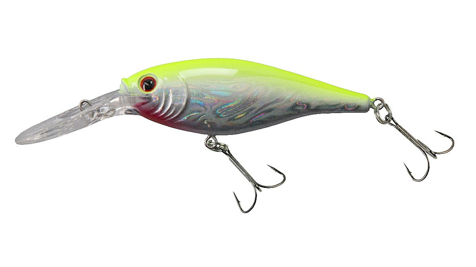Berkley Flicker Shad Crankbait, Slick Chartreuse Pearl, 7, 1316807