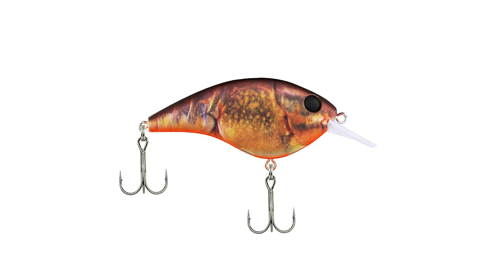 Berkley Frittside Hard Bait, Crankbait, 5, 1/3oz, 2 1/4in / 5 3/4cm, 2ft-5ft / 0.5-1.5m, Hook Size 6, 2 Hooks, HD Brown Craw, 5, 1547176