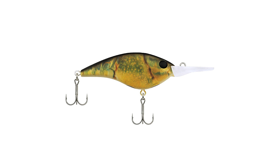 Berkley Frittside Hard Bait, Crankbait, 7, 3/7oz, 2 1/2in / 6 2/5cm, 5ft-7ft / 1.5m-2.1m, Hook Size 5, 2 Hooks, HD Green Craw, 7, 1547183