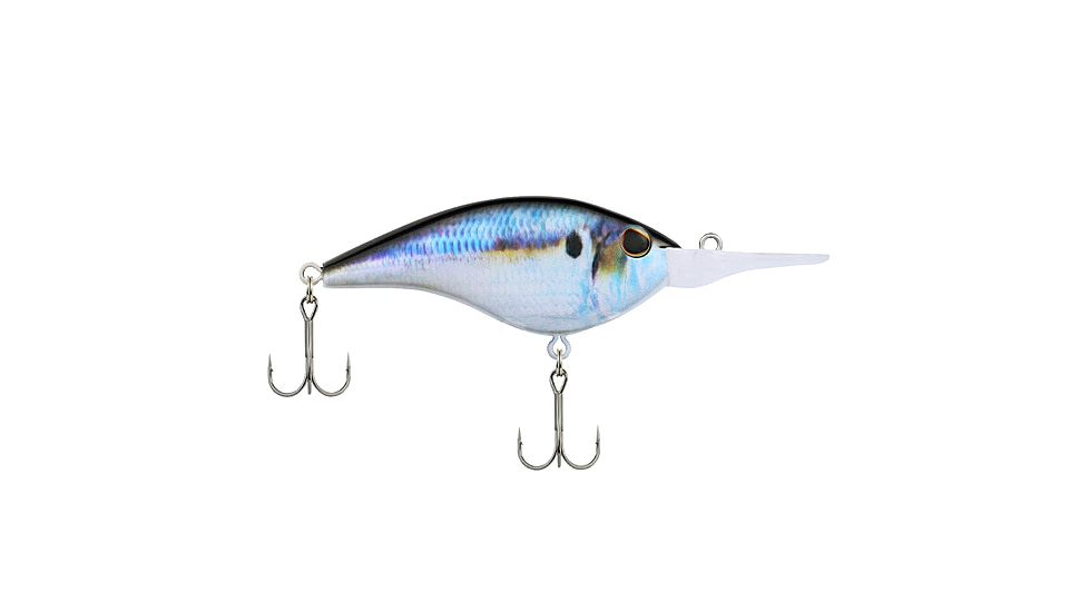 Berkley Frittside Hard Bait, Crankbait, 7, 3/7oz, 2 1/2in / 6 2/5cm, 5ft-7ft / 1.5m-2.1m, Hook Size 5, 2 Hooks, HD Threadfin Shad, 7, 1547184