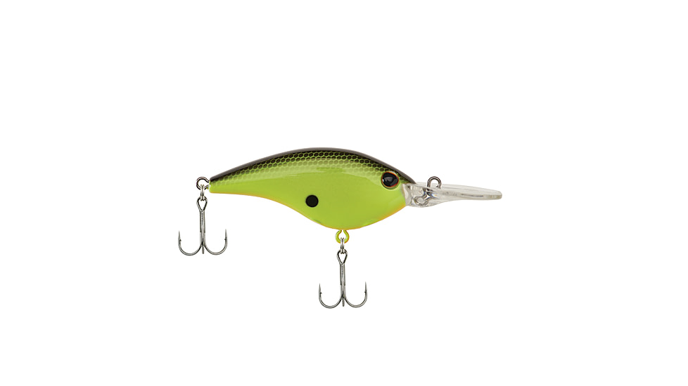 Berkley Frittside Hard Bait, Crankbait, 9, 1/2oz, 2 3/4in / 7cm, 7ft-10ft / 2-3m, Hook Size 5, 2 Hooks, Black Chartreuse, BHBFS9-BCH