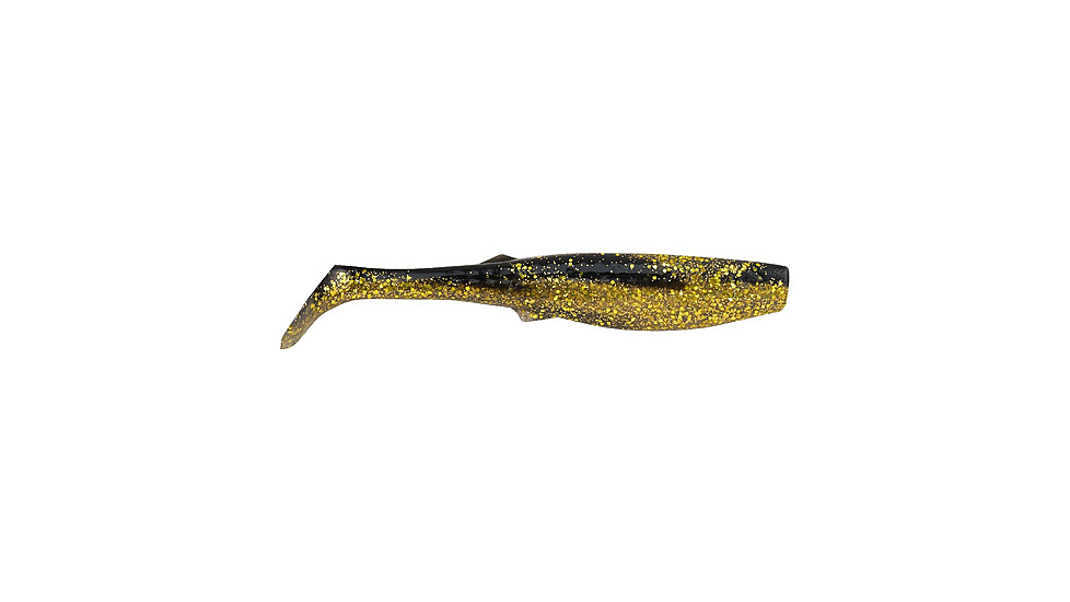 Berkley Gulp! Paddleshad Soft Bait Lures, 4in, 4 Pack, Black Gold, 1545525