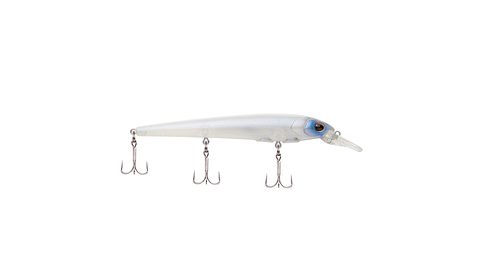 Berkley Hit Stick Hard Bait, Crankbait, 13, 1/2 oz, 5 1/9in / 13cm, 3ft-6ft / 0.9m-1.8m, Hook Size 6, 3 Hooks, Ghost White, BHBHSF13-GHW