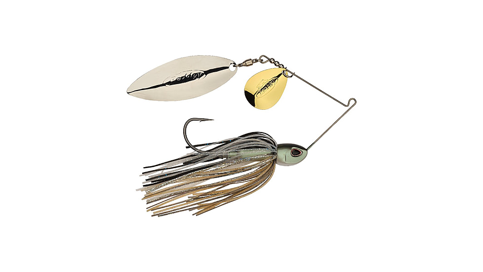 Berkley Power Blade Compact Colorado/Willow Spinnerbait, 1oz, Shad Spawn/Gold + Silver, 1570625