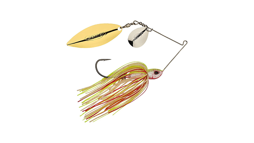 Berkley Power Blade Compact Colorado/Willow Spinnerbait, 3/4oz, Hot Slaw/Silver + Gold, 1570617
