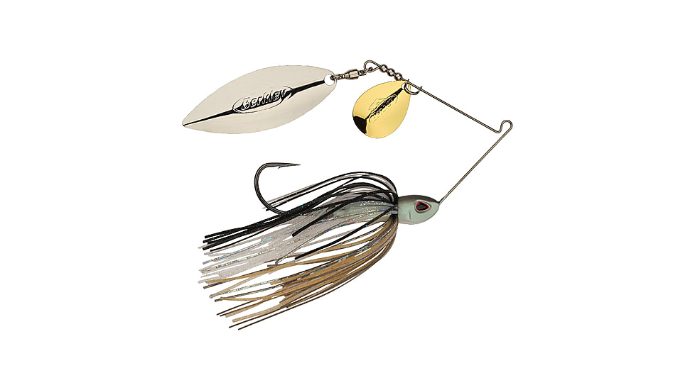 Berkley Power Blade Compact Colorado/Willow Spinnerbait, 3/4oz, Shad Spawn/Gold + Silver, 1570614
