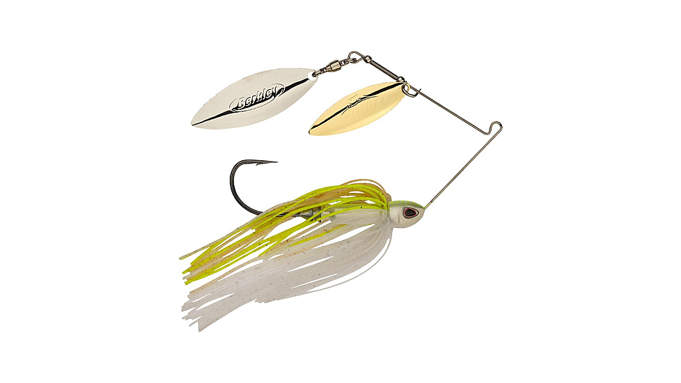 Berkley Power Blade Compact Double Williw Spinnerbait, 1/2oz, E2 Magic/Gold + Silver, 1570643