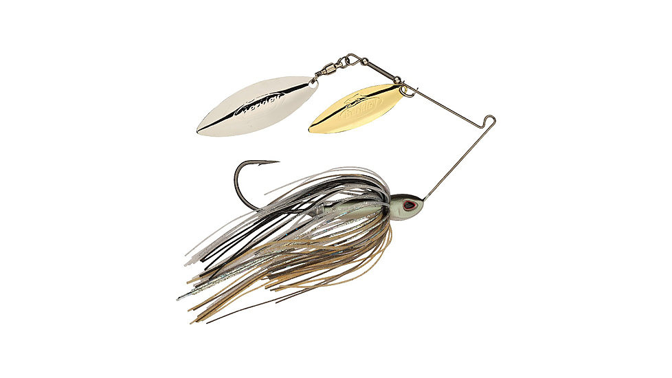 Berkley Power Blade Compact Double Williw Spinnerbait, 1/2oz, Shad Spawn/Gold + Silver, 1570644