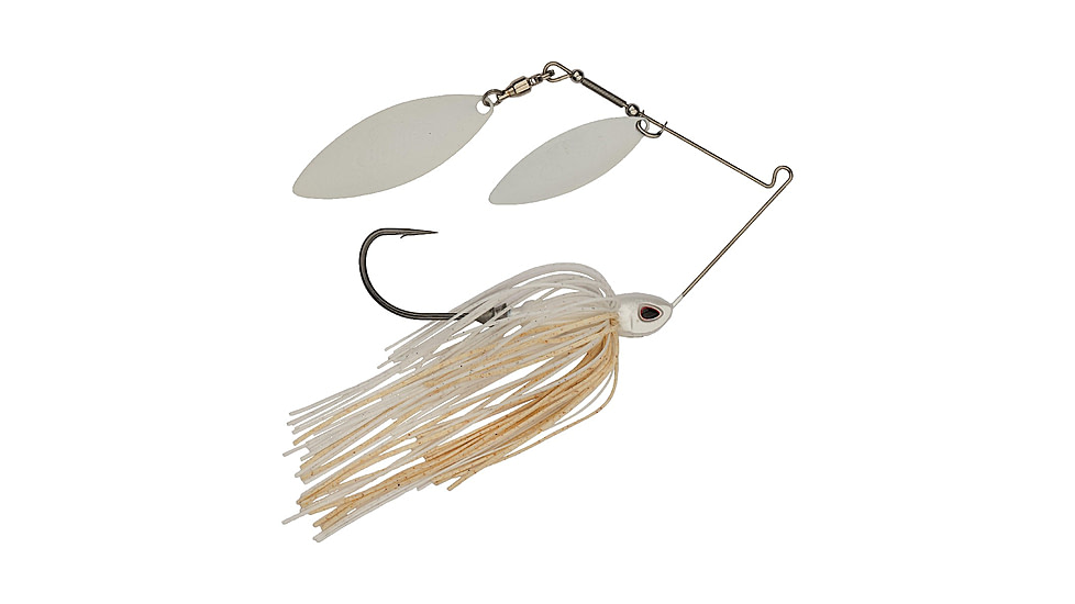 Berkley Power Blade Compact Double Williw Spinnerbait, 1/2oz, White/White + White, 1570654