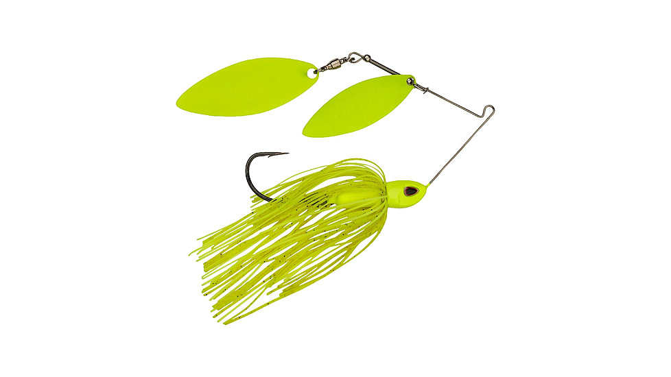 Berkley Power Blade Compact Double Williw Spinnerbait, 3/4oz, Chartreuse/Chartreuse + Chartreuse, 1570666
