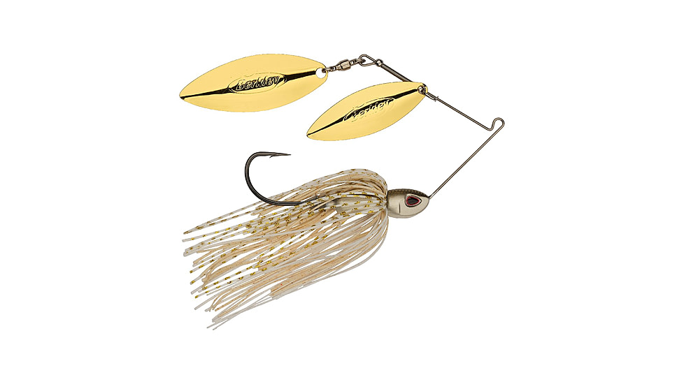 Berkley Power Blade Compact Double Williw Spinnerbait, 3/4oz, Crypto/Gold + Gold, 1570665