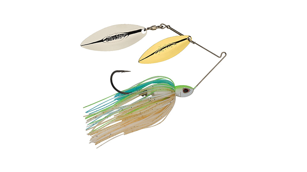 Berkley Power Blade Compact Double Williw Spinnerbait, 3/4oz, Pretty One/Gold + Silver, 1570667