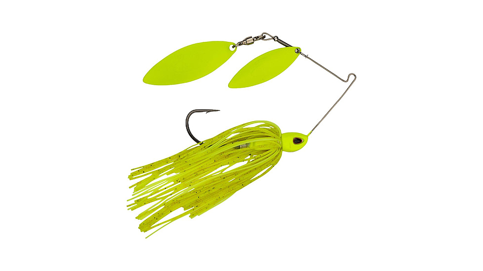 Berkley Power Blade Compact Double Williw Spinnerbait, 3/8oz, Chartreuse/Chartreuse + Chartreuse, 1570635