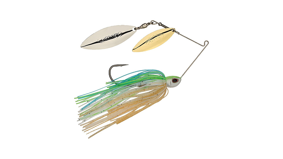 Berkley Power Blade Compact Double Williw Spinnerbait, 3/8oz, Pretty One/Gold + Silver, 1570636