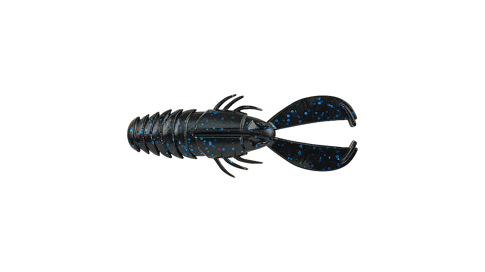 Berkley PowerBait Crash Craw Soft Bait, 4.5in, 6 Pack, Black Blue Fleck, 1546100