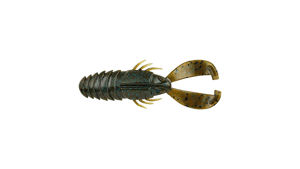 Berkley PowerBait Crash Craw Soft Bait, 4.5in, 6 Pack, Green Pumpkin Blue, 1546106